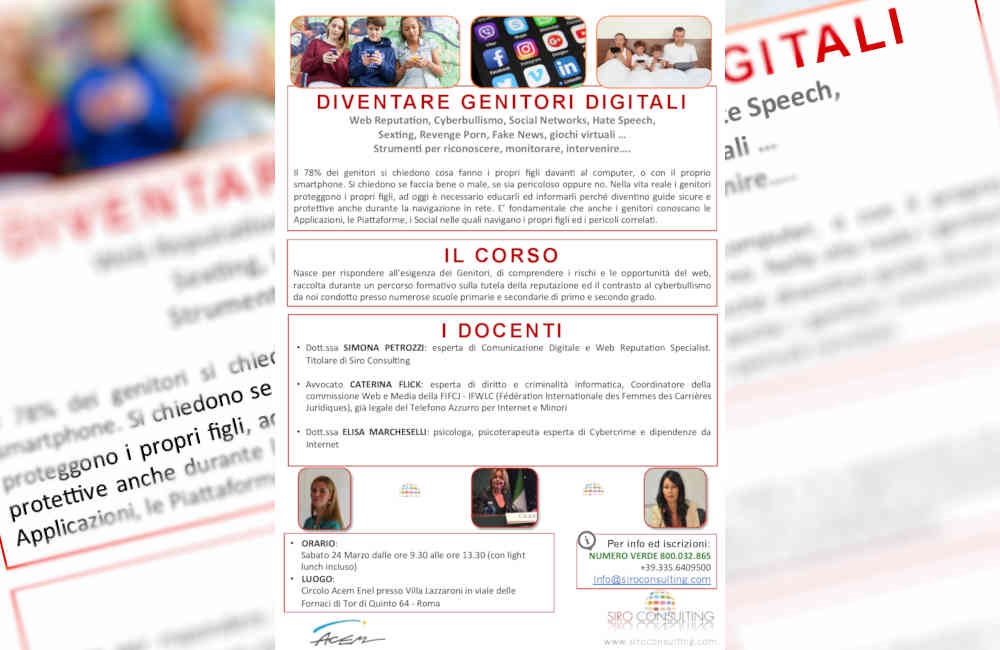 Conferenza ï¿½ï¿½ï¿½ Incontro formativo Genitori digitali e web reputation