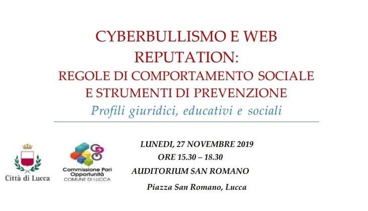 Convegno Cyberbullismo e Web Reputation, il 27 novembre a Lucca