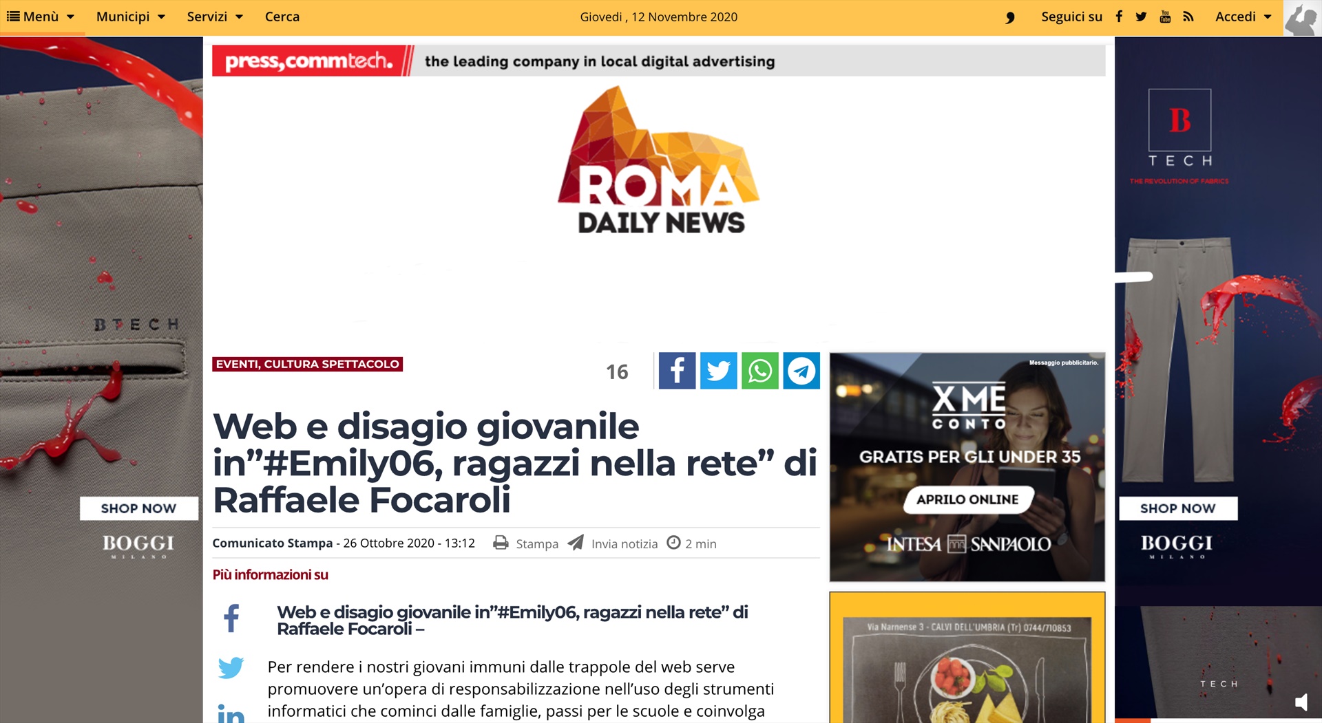 Emily06, ragazzi nella rete sul Roma Daily News